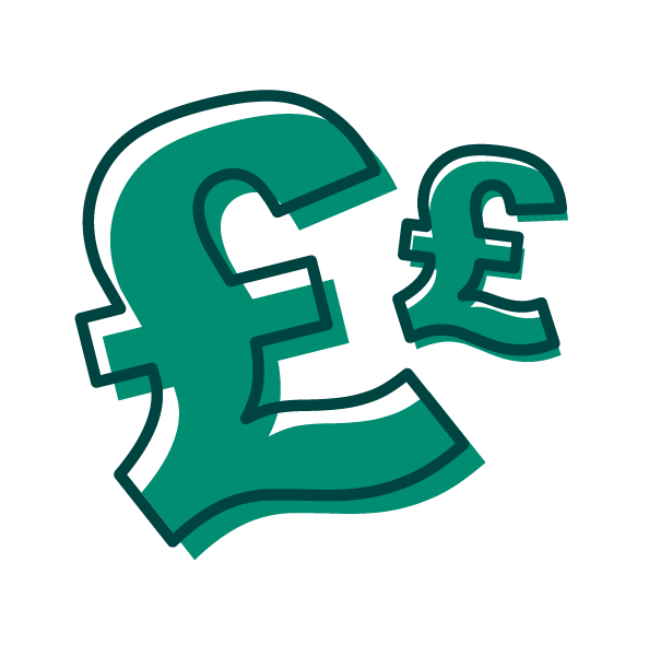 money icon - Illustration of pound signs