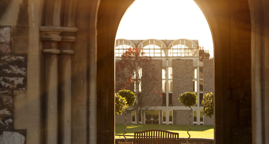 St Lukes with light coming through from Quad