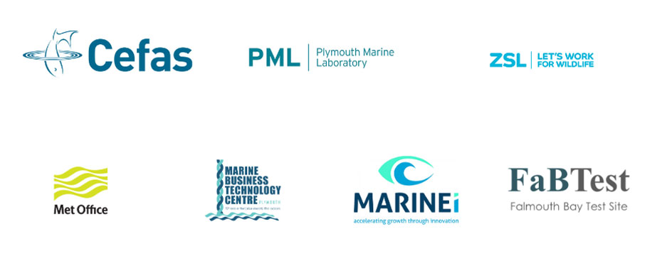 Logos of Exeter Marine facilities