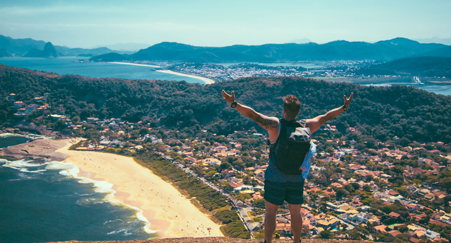 Hiking with beach view