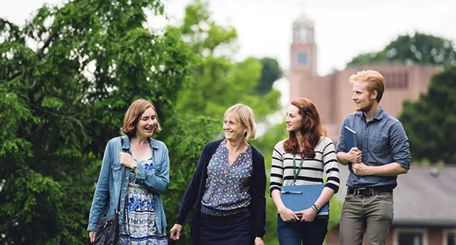 Group of mature students on campus